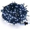 Low-Voltage Dark Green Wire Twinkling Star Fairy Lights - Outdoor Christmas LED String Lights for Courtyard Decoration.