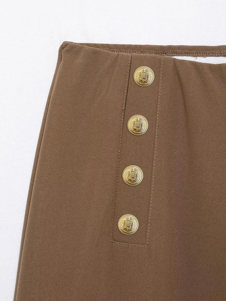 2025 Spring Women's European & American Style Fashion Casual Button-Front Long Pants