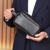 Borsa per toelettatura da uomo in pelle, Borsa portaoggetti portatile, Borsa da viaggio per esterni, Tasche multiple, Borsa per cosmetici impermeabile