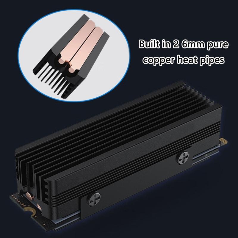 M.2 SSD Heatsink Thermal Pad Heatsink Aluminium Cooling with Silicone Thermal Pad Heatsink 2280 NVME CPU Cooling