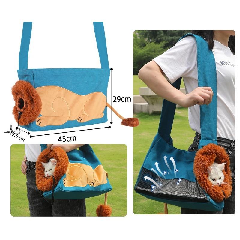 Pet Bag Creative Animal Style Pet Handbag Cat Puppy Crossbody Bag Shoulder Bag Universal Comfortable and Breathable Convenient