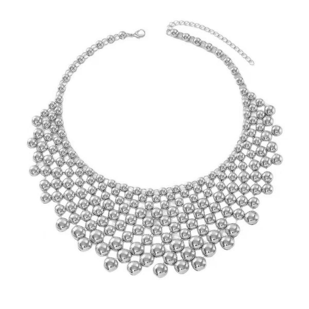 Geometric Tassels Metal Necklace With Handmade Details Clavicle Chain Accessory For Unique Fashion Statements