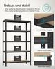 SONGMICS 5-Tier Shelving Unit, Steel Shelving Unit for Storage, Tool-Free Assembly, for Garage, Shed, Load Capacity 875 kg, 60 x 120 x 200 cm, Black