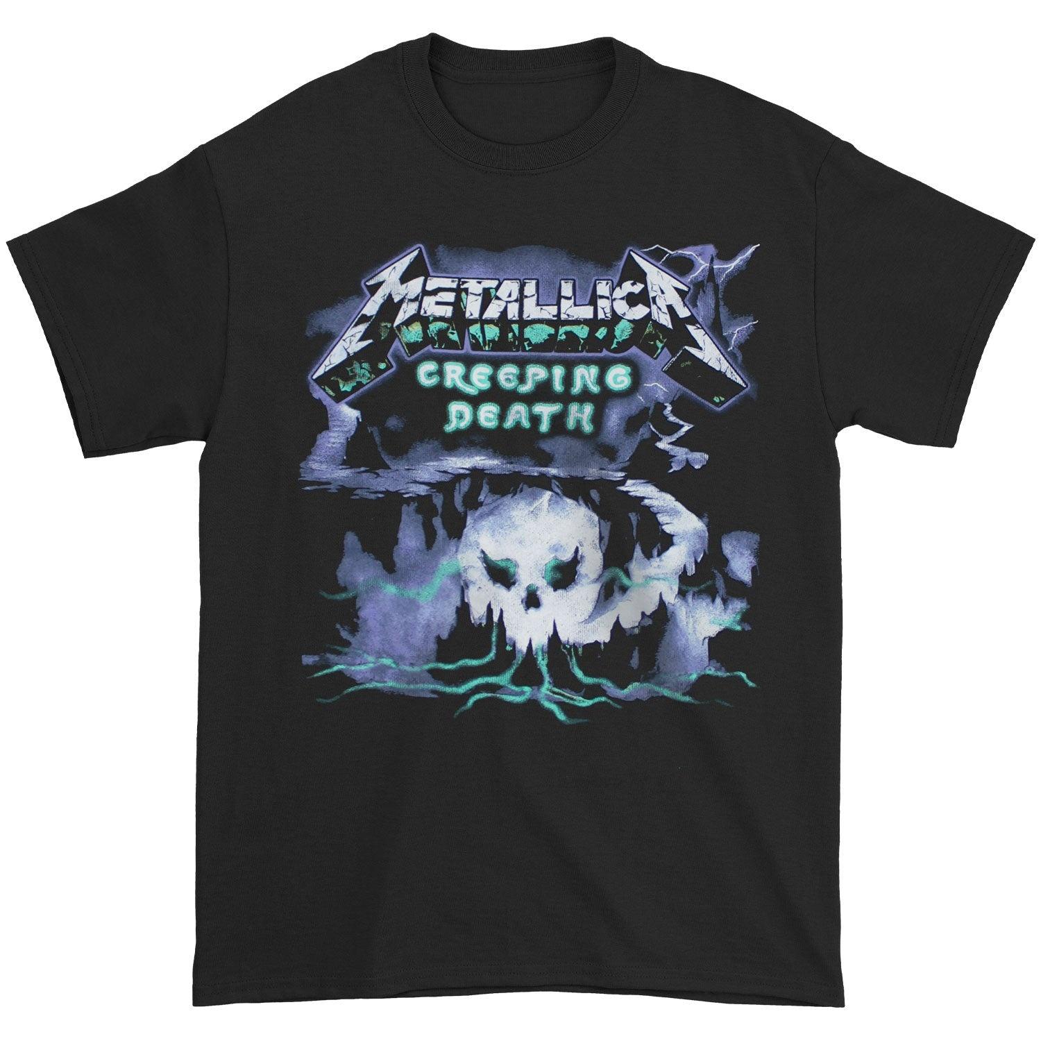 

Metallica Creeping Death Графический принт Лето Осень Зима Мужская и Женская Футболка с коротким рукавом Повседневная Свободная Уличная S чёрный