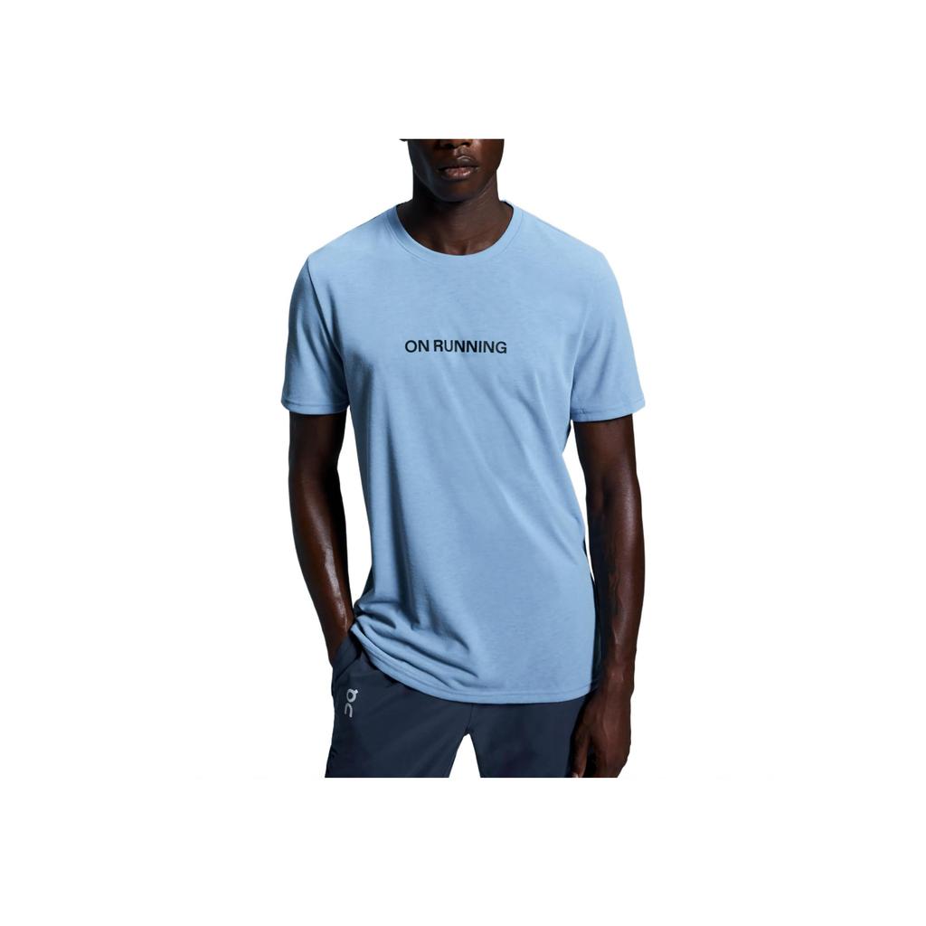 On Run Round Neck Comfortable Casual Short Sleeve T-Shirt Men Tops Light-Gray Blue 1ME30370732