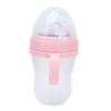 Baby Feeding Bottle Soft Silicone Pacifier Straw Handles Leakproof Infant Milk Water Bottle 240ml