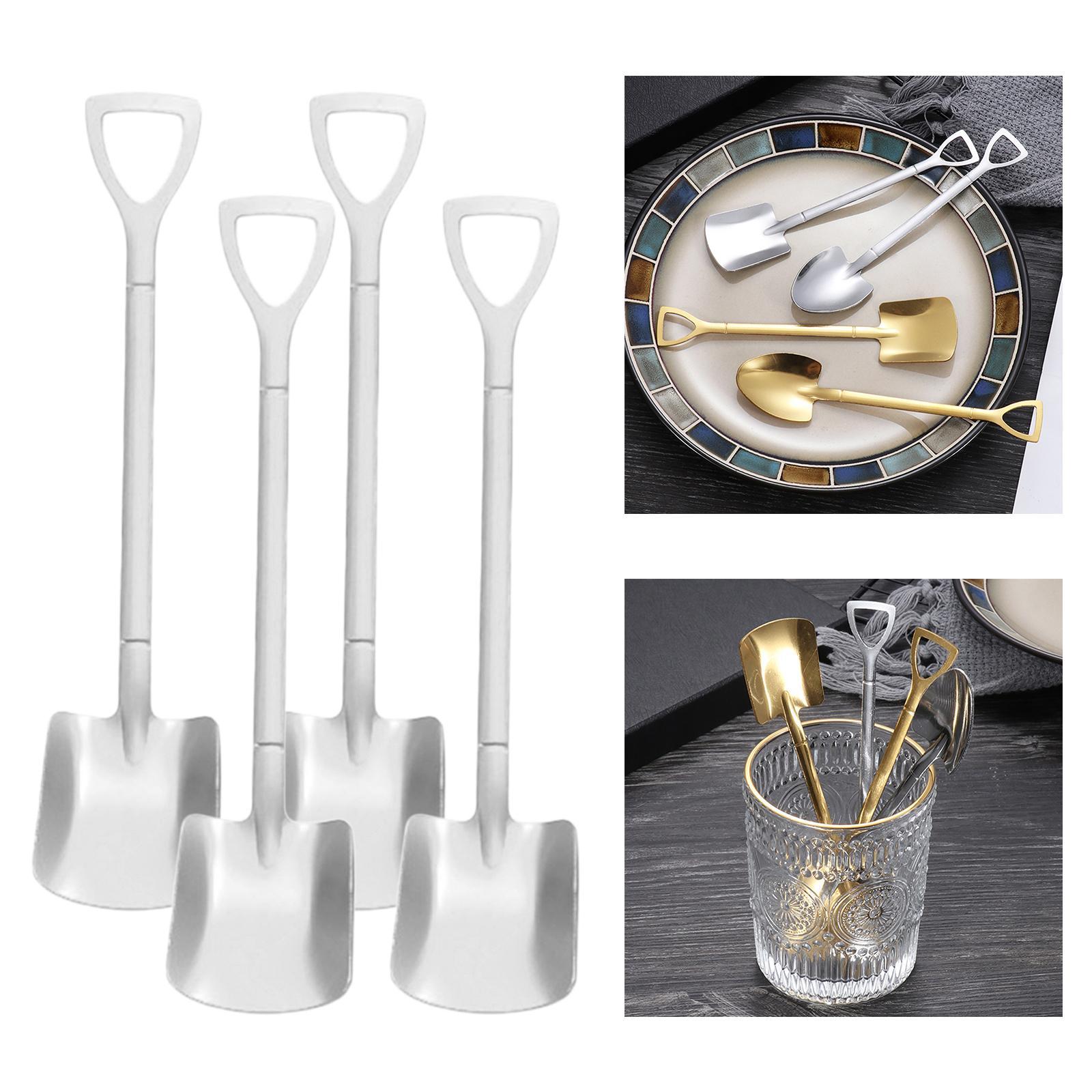 Stainless Steel Ice Cream Spoon Coffee Spoon Set Retro Shovel Dessert Honey Stirring Mixing Spoons Tea-spoon Fashion Tableware