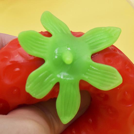 Anxiety Relief Strawberry Squeeze Toy Slow Rebound Simulated Fruit Fidget Toy Anti-stress Sensory Ball Decompression