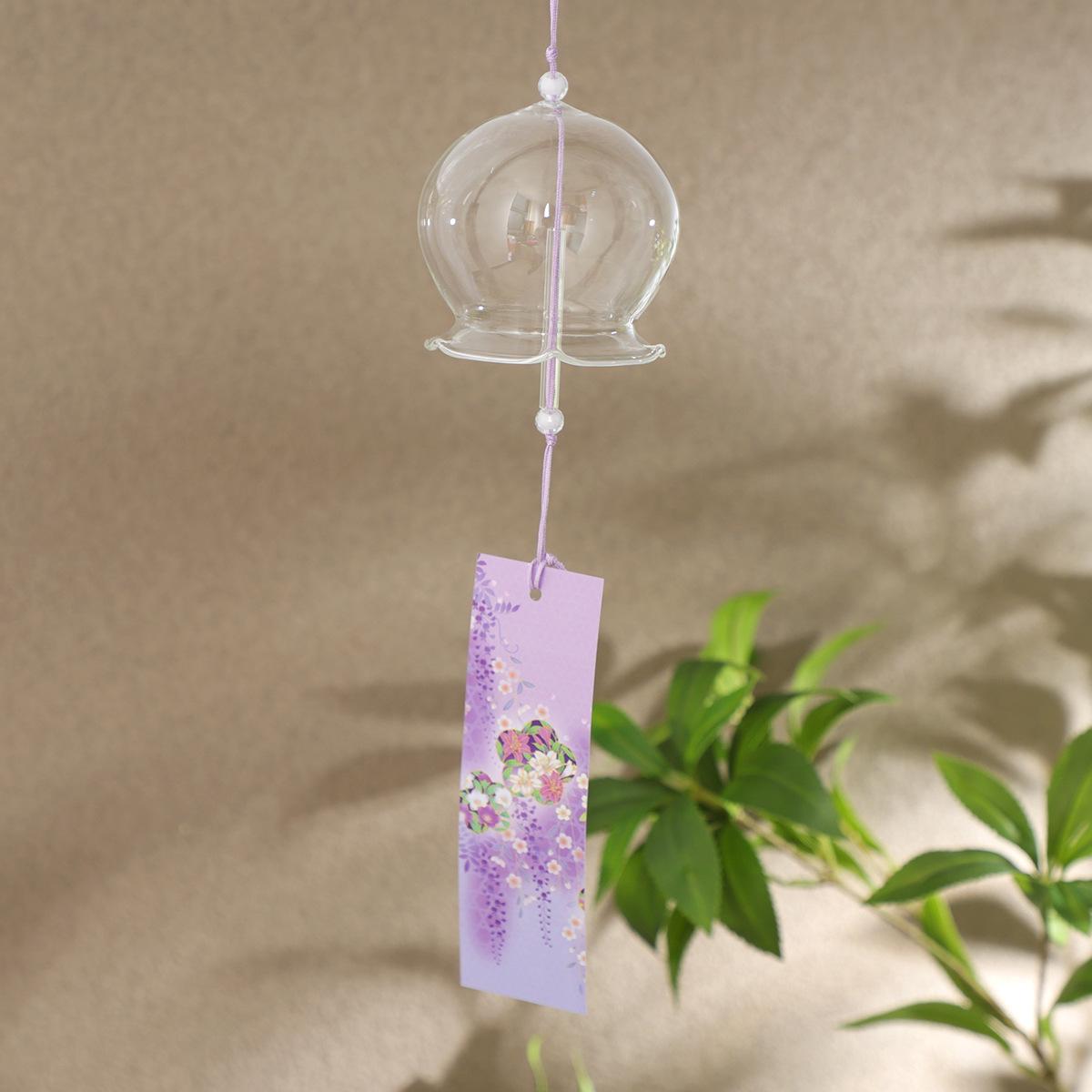 

Transparent Glass & Bamboo Wind Chime Ornament for Bedroom or Courtyard
