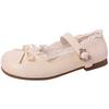 Heart flower one-word buckle Mary Jane casual shoes spring new daily versatile skirt small leather shoes lace