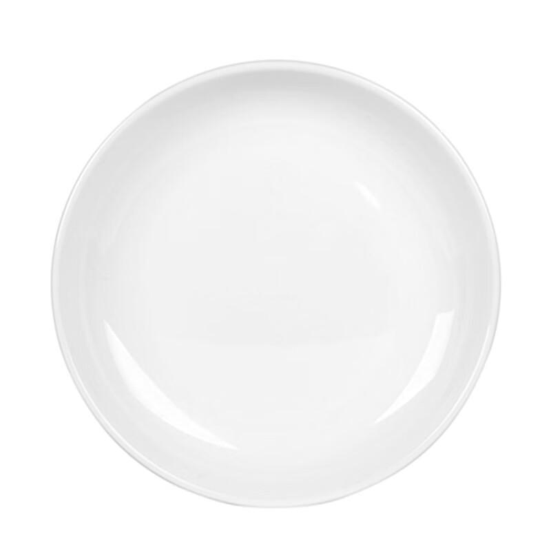 TianyaJing Pure White Ceramic Round Dish Plates, 7-inch, Set of 7