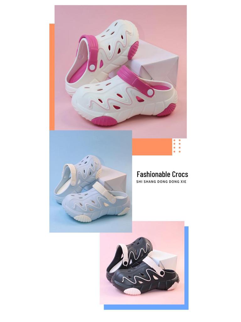 5cm Thick Sole Height-Boosting Kids' Clogs - Cute DIY High Heel Sandals for Outdoor Summer Fun
