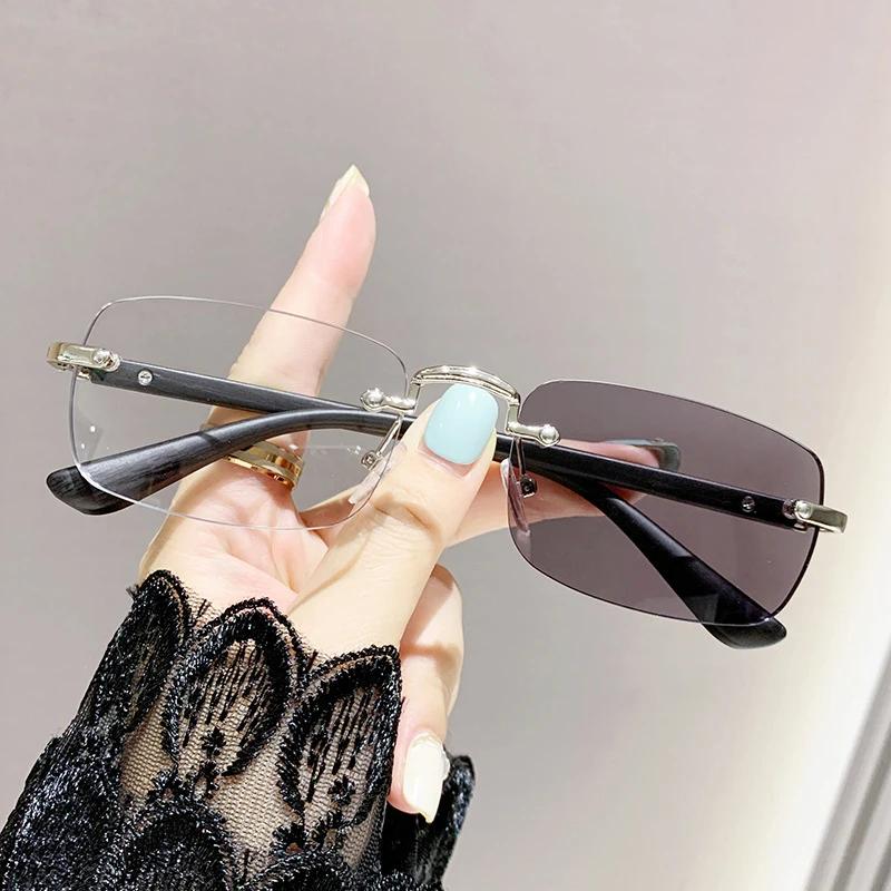 

Женские фотохромные очки для чтения без оправы, унисекс, модные, новые, меняющие цвет очки для дальнего зрения, роскошные мужские очки для пресбиопии 0+1,0+4,0 2.5