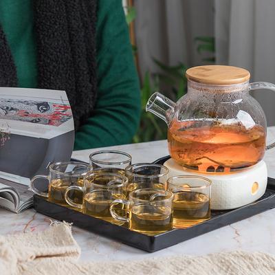 Ceramic  Flower Tea Set Flower Tea Cup Glass  Tea Teapot Heat Resistant Candle Heating Set