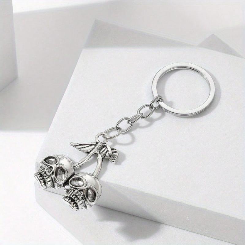 

1 шт. Панк Винтаж Готический Брелок с Черепом и Подвеской в виде Цветка Сакуры Хоп Стиль Прочный Металл Аксессуар для Машины и Сумки Полированная Металлическая Отделка Хэллоуин