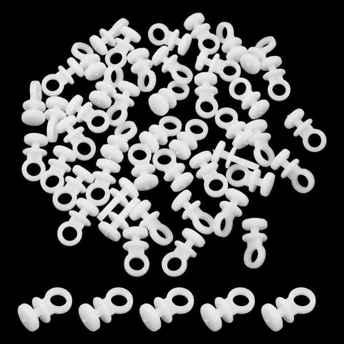 PLCatis 100 Pièces Glisseurs pour Rail à Rideaux Crochets à Rideaux en Plastique Blanc Crochet de Tringle à Rideau Coulissant Id275