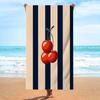 Roter Kirschen-Print Strandtuch Unisex Weiche Saugfähige Mikrofaser Für Strandurlaub Pool Camping Reise Bade-Essentials
