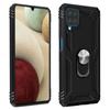 Hard Case for Samsung A12(6.5 ") Black With Ring Stand Shockproof Reinforced Edge Silicone Enhanced Protection