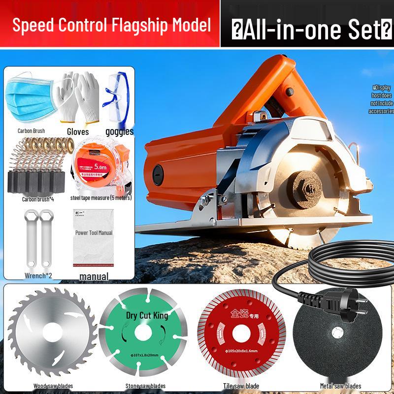 High-Power Multifunctional Handheld Electric Saw for Tile, Stone, Metal, and Woodworking