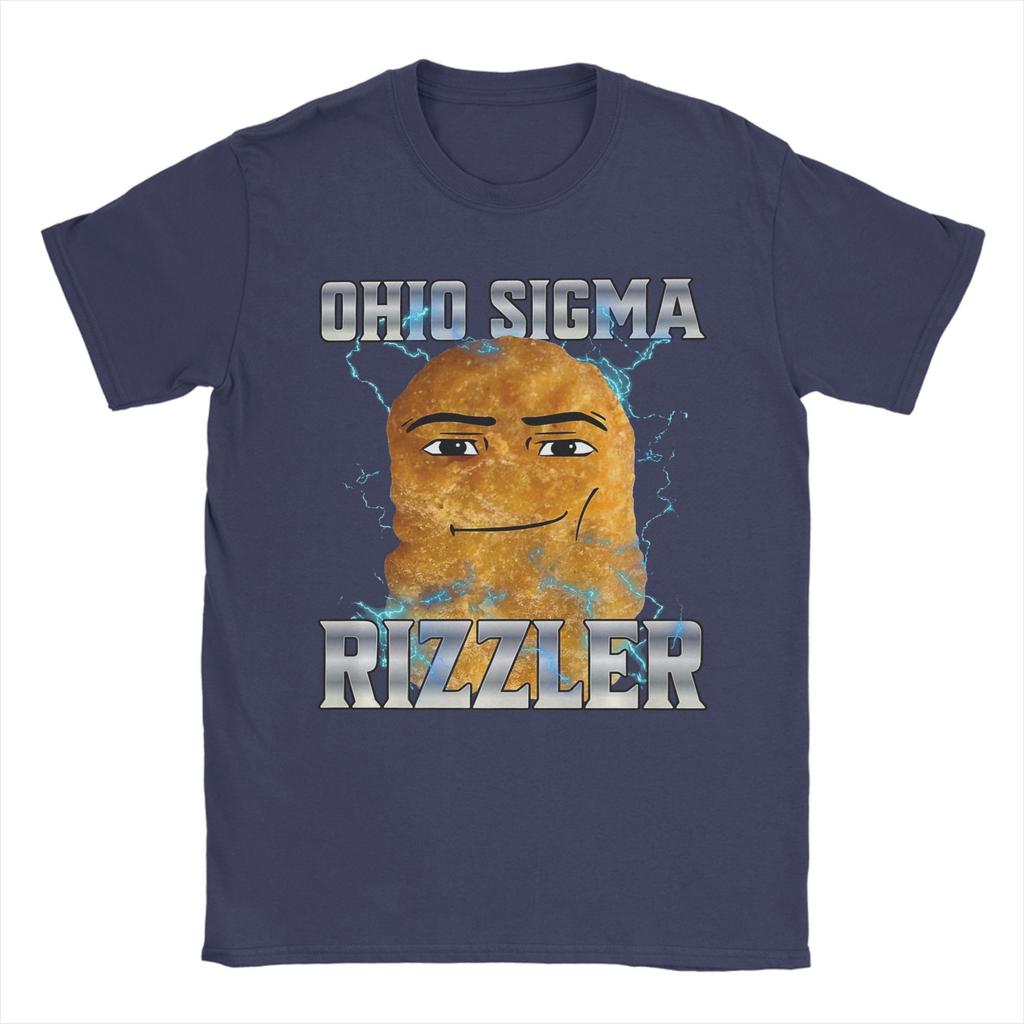 Ohio Sigma Rizzler T-Shirt for Men Funny 100% Cotton Tee Shirt Round Neck Short Sleeve T Shirt Summer Tops