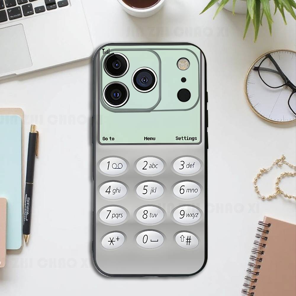 Old Phone Screen Silicone Phone Case For IPhone 17 16 15 14 13 12 11 X XS Plus Pro Max Shockproof Soft Cover