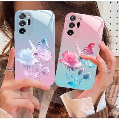 Samsung M02 Butterfly Flower A10 Rose A04 Liquid Note8 Pro Gradient A13 Protective Case