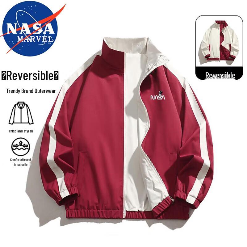 NASA MARVEL Men's Reversible Casual Stand-Collar Jacket