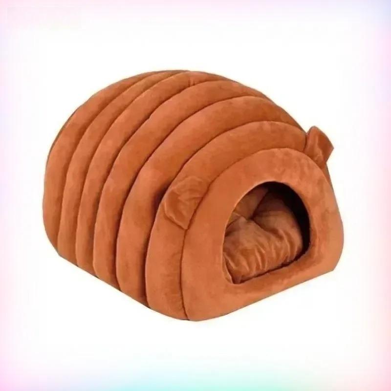 

Cat bed mat winter autumn caterpillar cozy sleep house warm Nest safe breathable large space bed warm cat products cushions S оранжевый