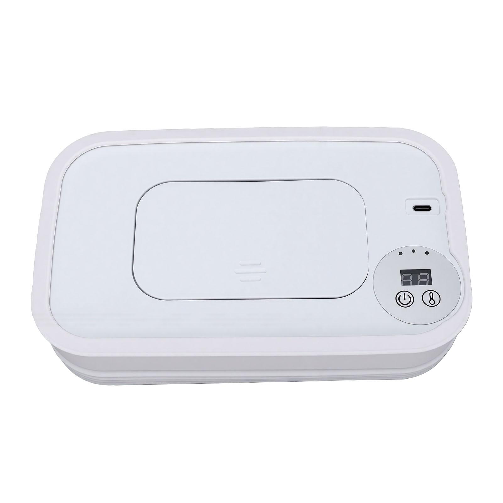 

Baby Wipe Warmer Large Capacity Foldable Wipes Dispenser Fast Heating 3 Temperature Adjustment Levels for Home Car белый