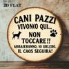 Round Vintage Metal Dog Sign 20x20cm Home Decor