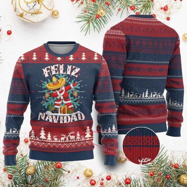 Mexico Sabta Feliz Navidad Ugly Christmas Sweater BG Unisex T-Shirt S