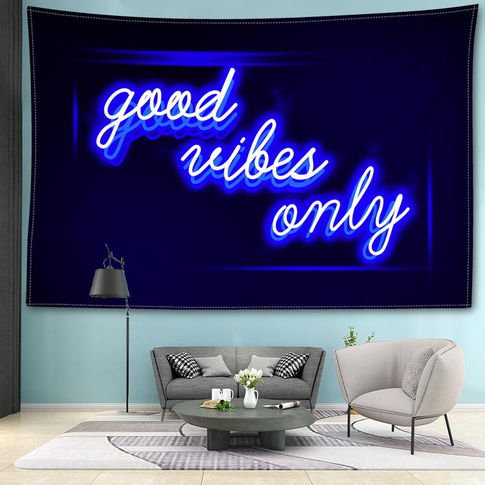 

Синий и белый гобелен с буквами, настенный гобелен, абстрактное искусство, хиппи, тапиц, минималистский современный стиль, комната, домашний декор 95x73CM