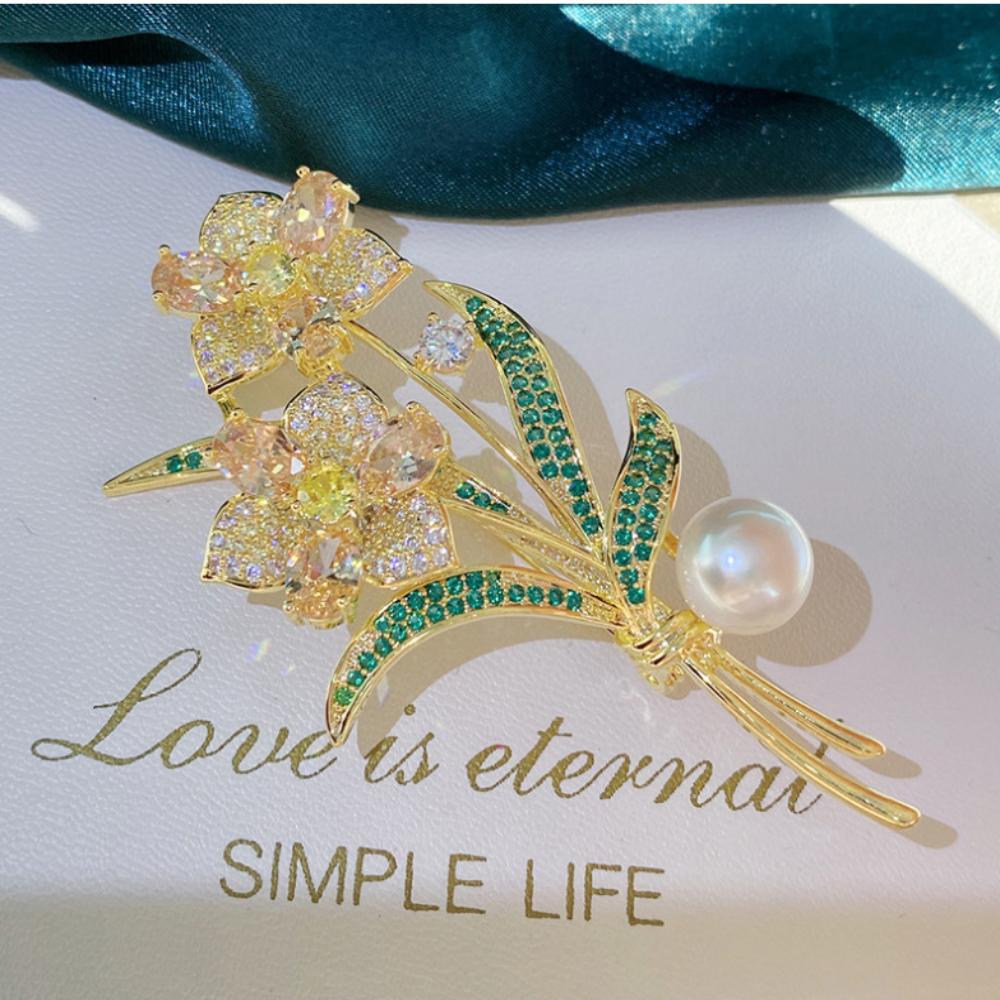 Multi-Layer Flower Brooch Anti-Exposure Women'S Fashion Brooch Modern Commute Brooch Stylish For Waist Cinching Office Gift