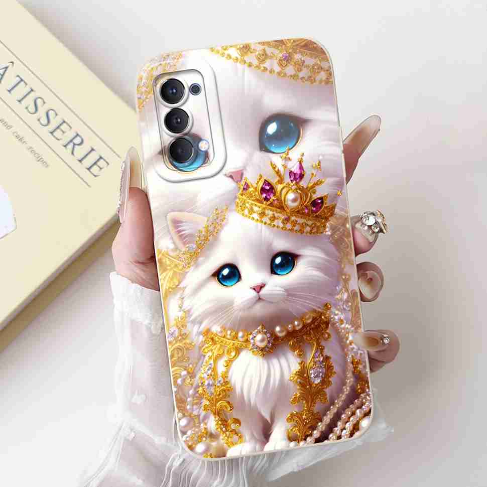 For Oppo Reno4 4G CPH2113 6.4" Case Cute Butterfly Rabbit Soft Silicone Back Cover For RENO 4 Reno4 4G Protective Cases Fundas