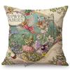 Cute Lovely Princess Girl Room Decoration Art Flower Cartoon Fairy Tale Floral Sofa Throw Pillow Case Children Art Cushion Cover