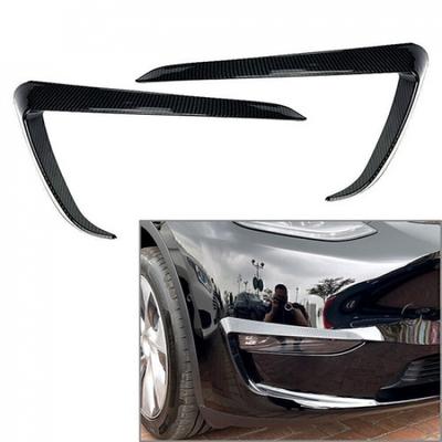 1 Pair Car Front Fog Light Lamp Eyebrow Cover Trim For Tesla Model Y 2020-2023
