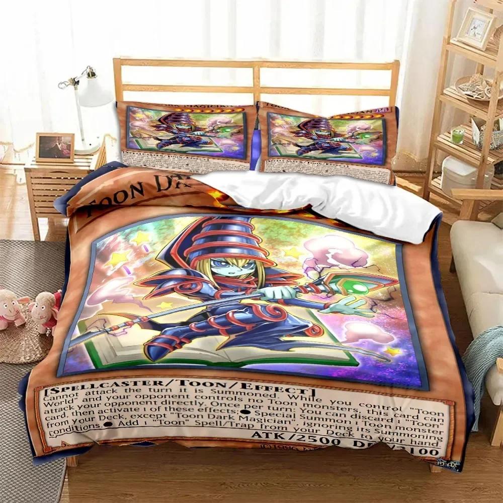 Anime Yu Gi Oh Card Blue Eyes White Dragon Cartoon Bedding Set Single Twin Double Queen King Cal King Size Bed Linen Set