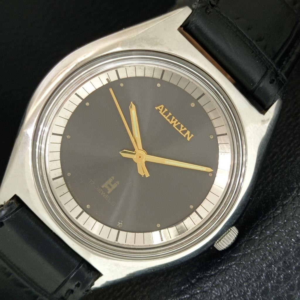 

VINTAGE ALLWYN 6300A HAND-WINDING INDIA MENS ORIGINAL DIAL WATCH a706242-1