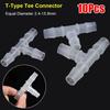 10Pcs 1.6-15.8mm T-Type Tee Connector Plastic PP PE 3 Way Connector Soft Equal Diameter Hose Fittings