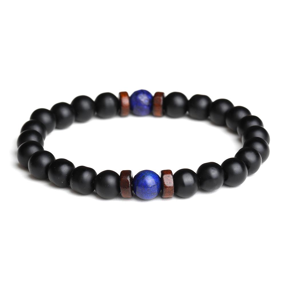 Volcanic and Black Iron Stone Couple Bracelets - Shining Gemstone Style.