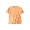 Printed Logo Comfortable Breathable Short Sleeve Drop Shoulder T-Shirt Unisex Tops Peach-Orange 972428108-8