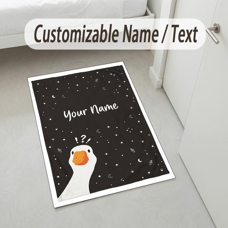 Garden Cats Theme Soft Crystal Velvet Rug Custom Name & Text Print Non Slip Floor Rug for Bedroom Living Room