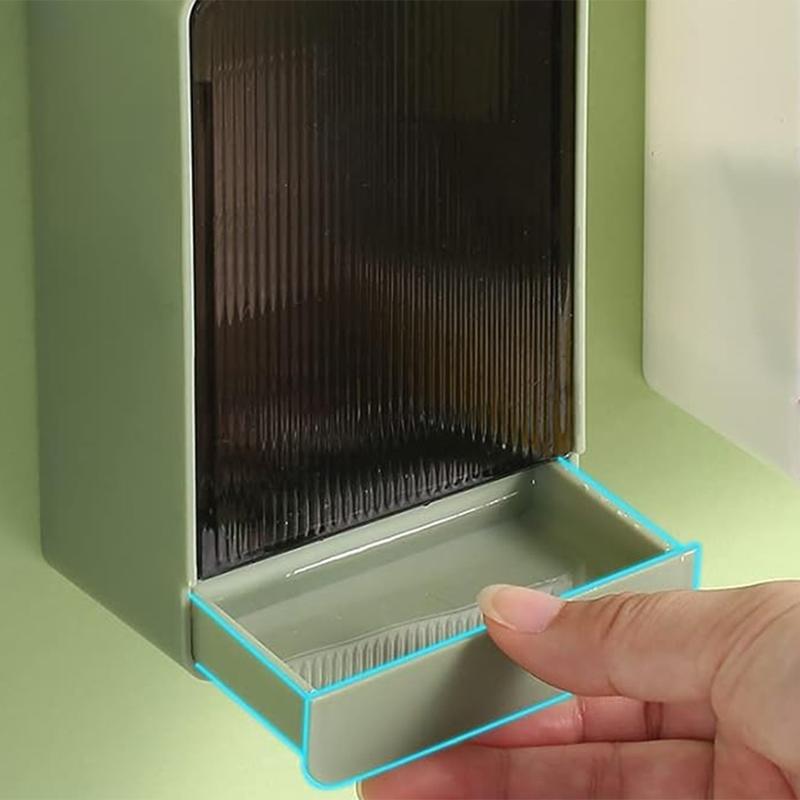 Wall-Mounted Drain Soap Box Flip Cover Detachable Soap Rack Punch-Free Bathroom StorageSelf Draining Soap Holder
