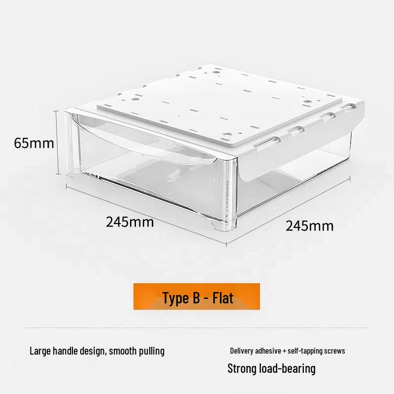 Adjustable Under-Desk Drawer: No Nails, No Drilling, Invisible Storage for Home or Office