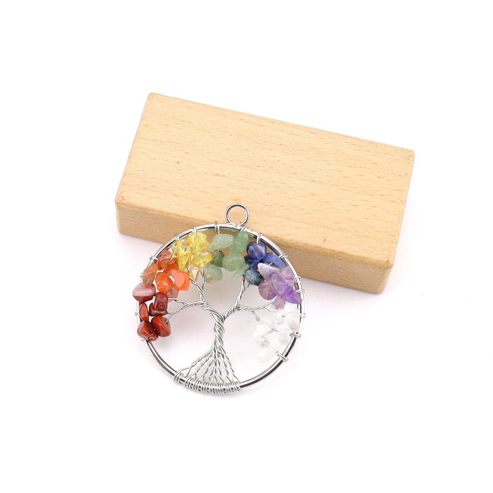 Natural Gravel Crystal Tree Of Life Colorful Natural Fortune Tree Necklace Pendant Direct Sales N737