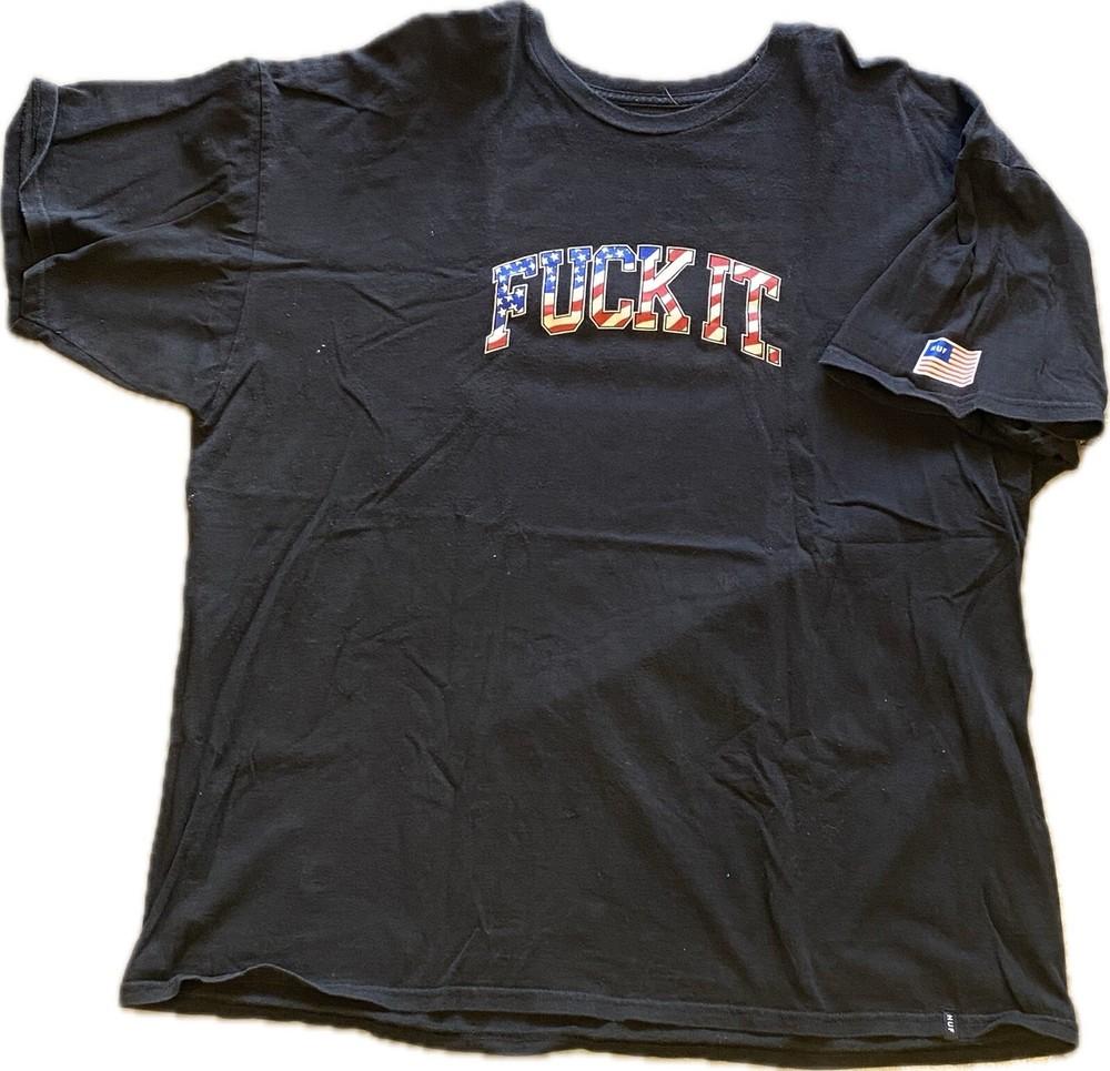 HUF F*ck It Флаг США Футболка Черный 2XL Унисекс Футболка S