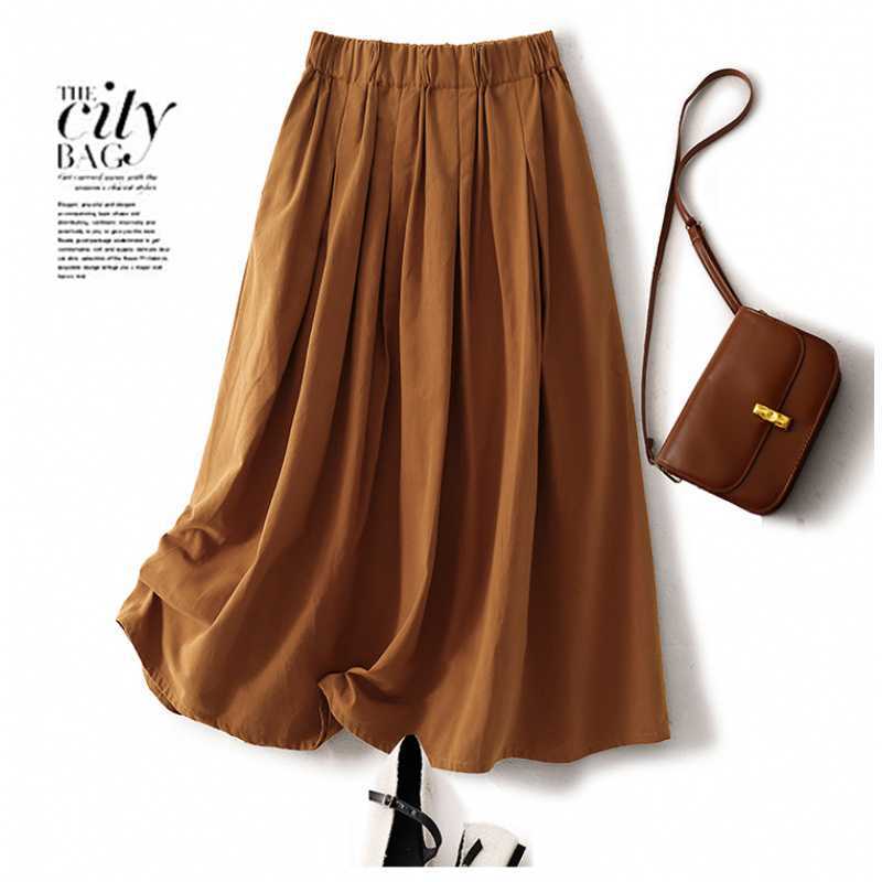 

Новая оригинальная литературная и модная корейская версия рабочей свободной и тонкой универсальной юбки, уменьшающей возраст 2XL темно-коричневого