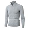 Autumn and Winter New Korean Jacquard Half-open Zipper Stand Collar Men's Sweater Pullover