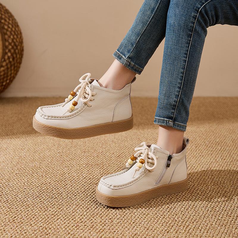 Women's Ankle Boots and Short Boots Flat Soled Nonslip Motorcycle Boots Women Comfortable Spring and Autumn Female Boot
