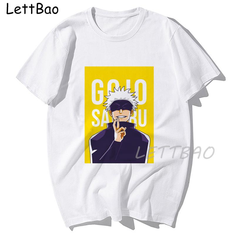 Funny Jujutsu Kaisen T Shirt Anime Shirt Short Sleeve Satoru Gojo Print Summer Tops Japanese Style
